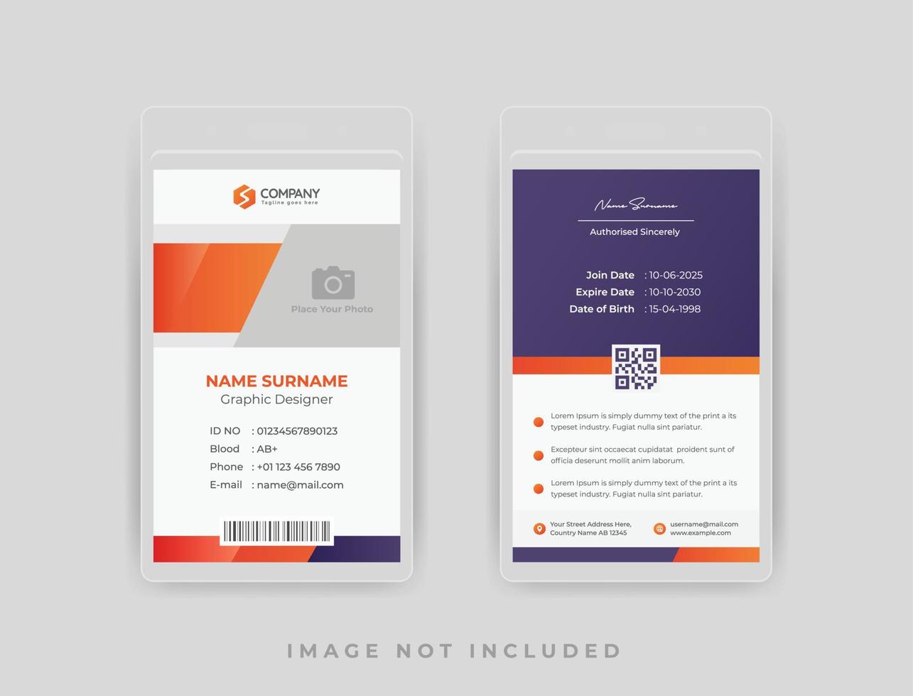 Clean Business Office ID Card Design vector