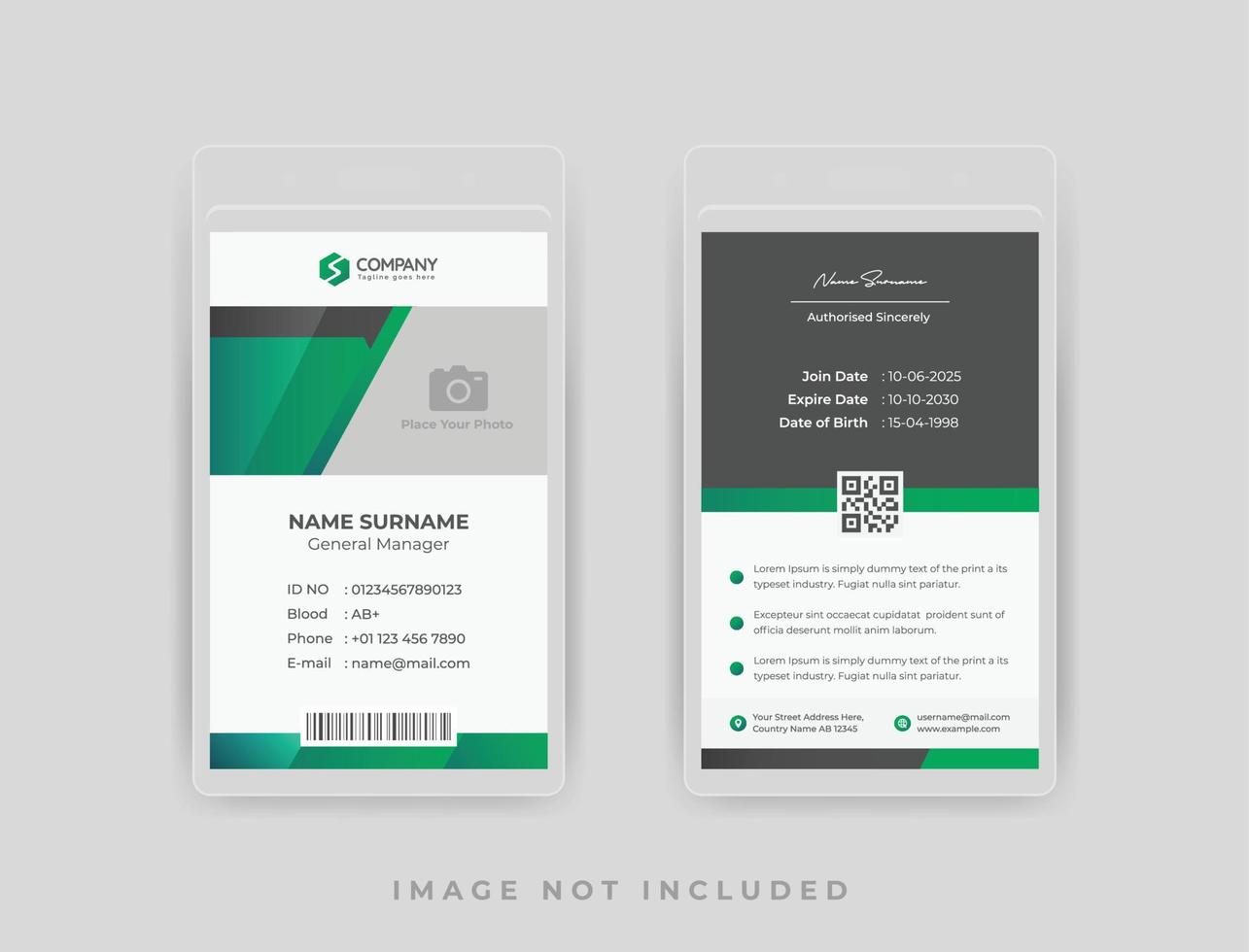 Green Creative Office Identity Card Design vector