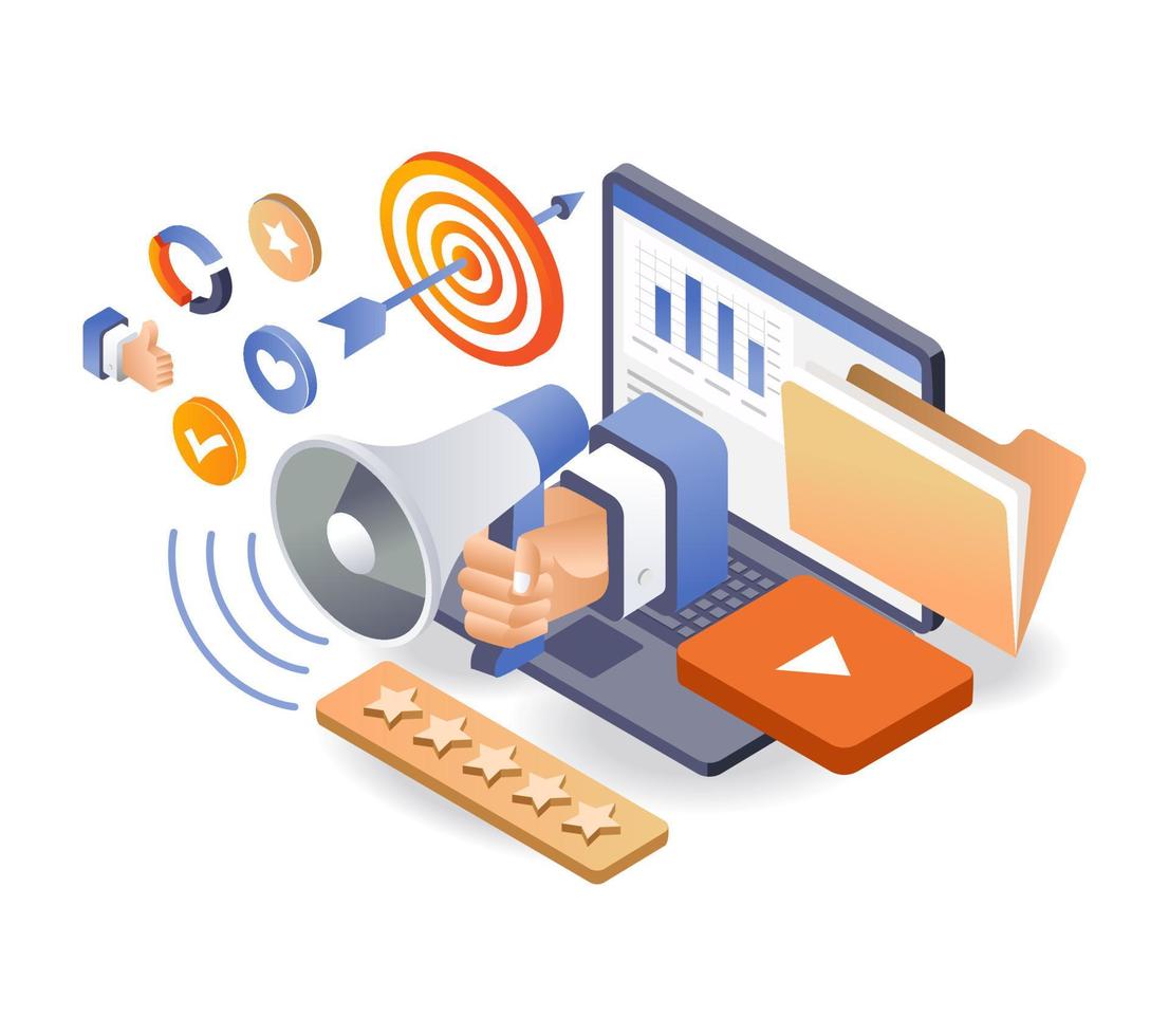Digital marketing strategy and seo optimization vector