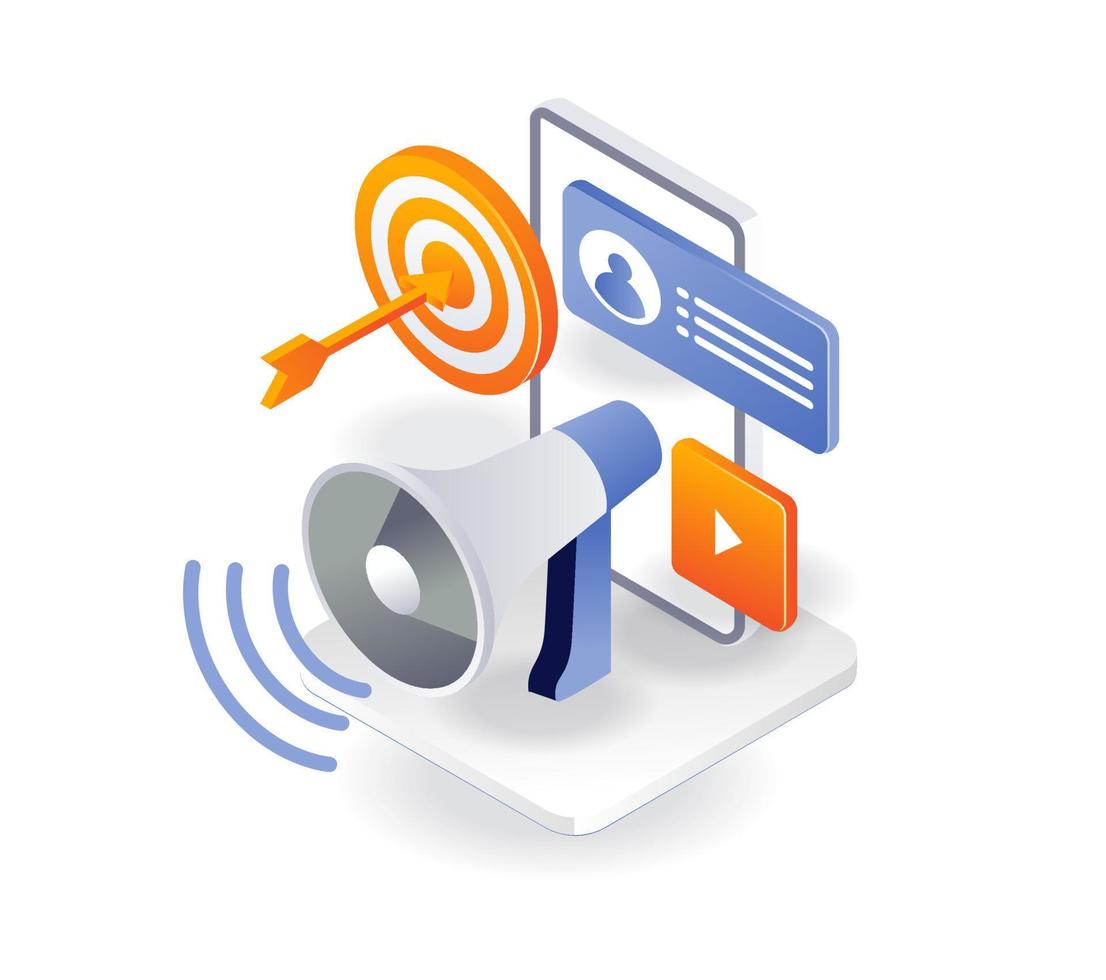 Marketing management and social media strategy vector