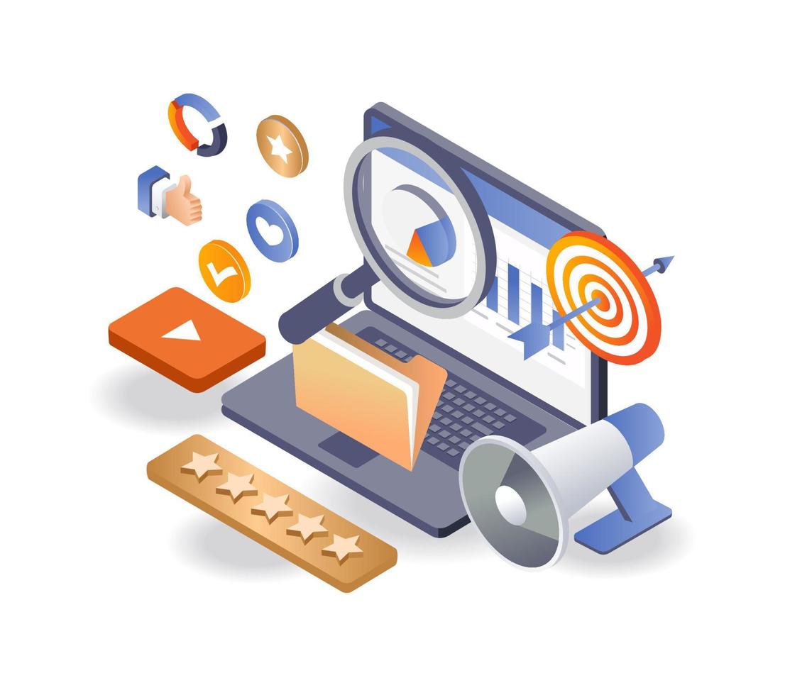Digital marketing strategy and seo optimization vector