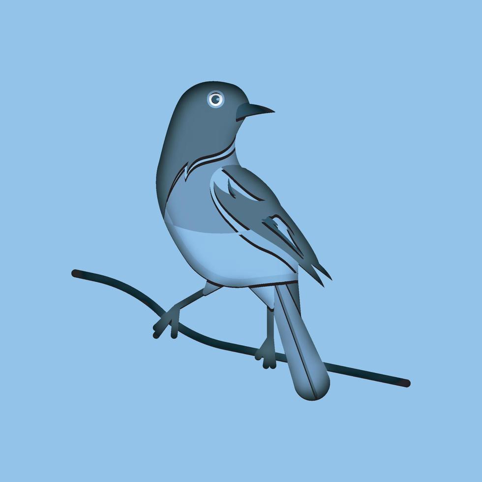 cartoon exotic bird in trendy craft paper graphic style. Modern design for advertising, branding, greeting cards, covers, posters, banners. Vector illustration