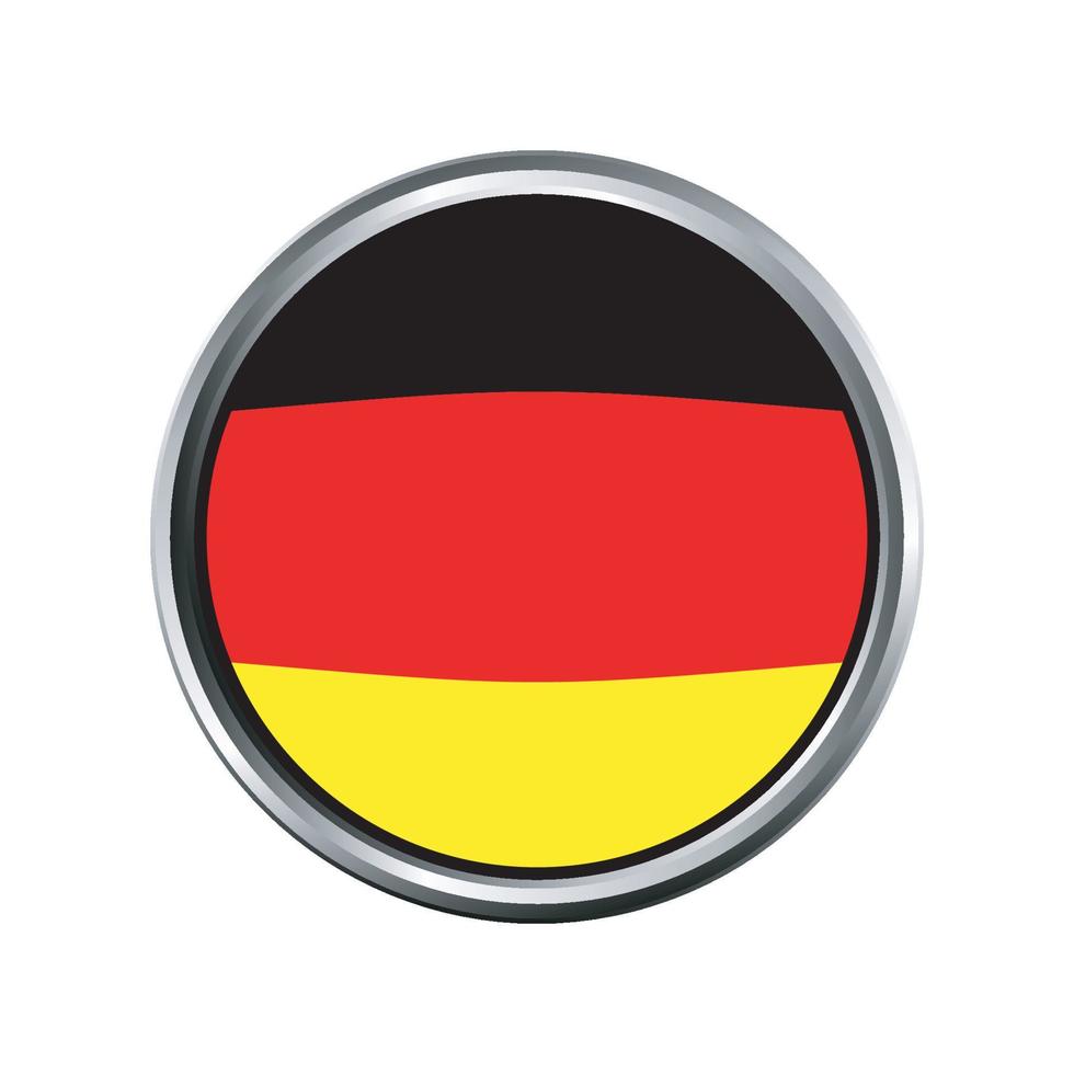 germany Flag with silver circle chrome Frame Bevel vector