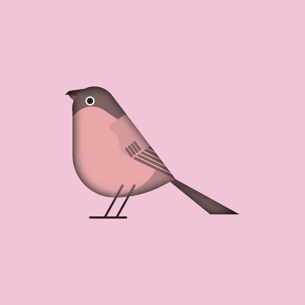 cartoon exotic bird in trendy craft paper graphic style. Modern design for advertising, branding, greeting cards, covers, posters, banners. Vector illustration