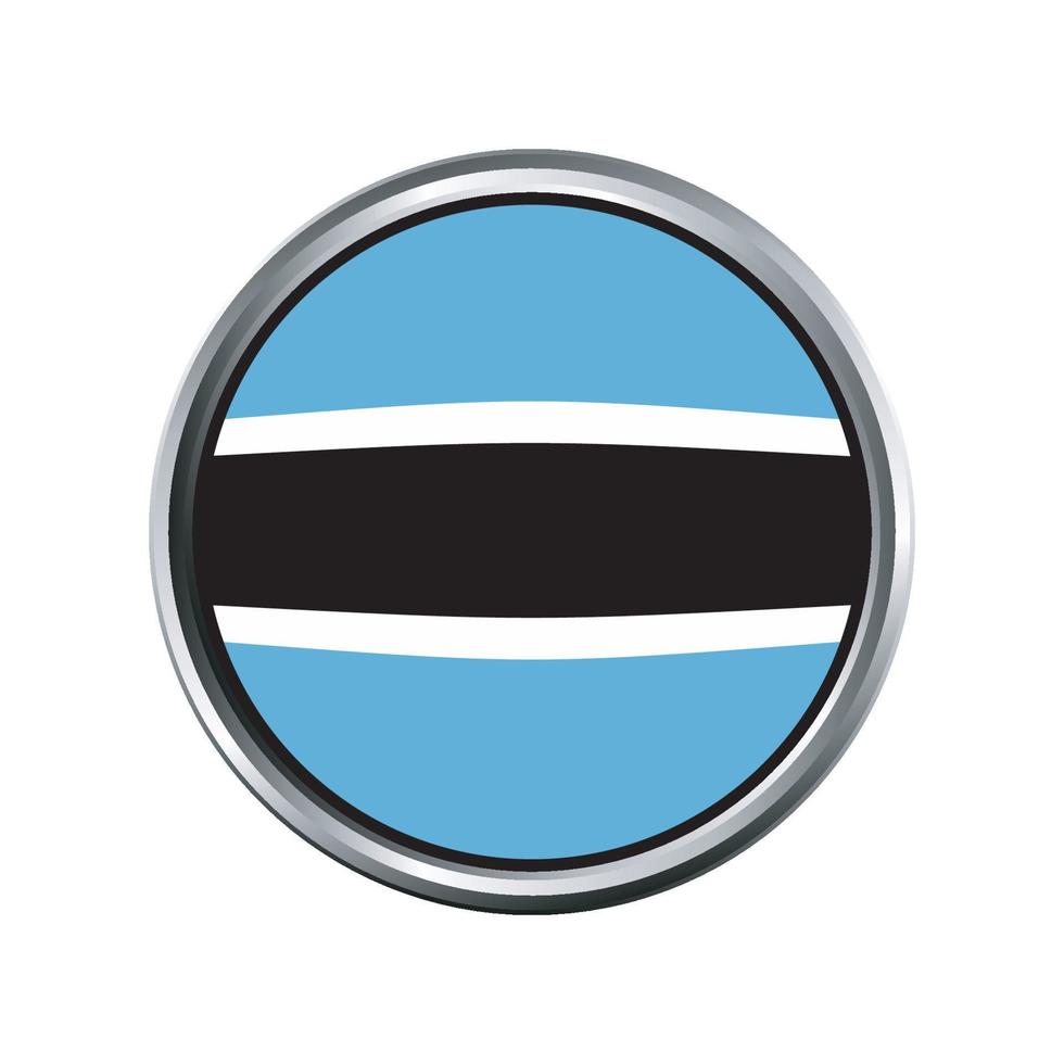 botswana Flag with silver circle chrome Frame Bevel vector