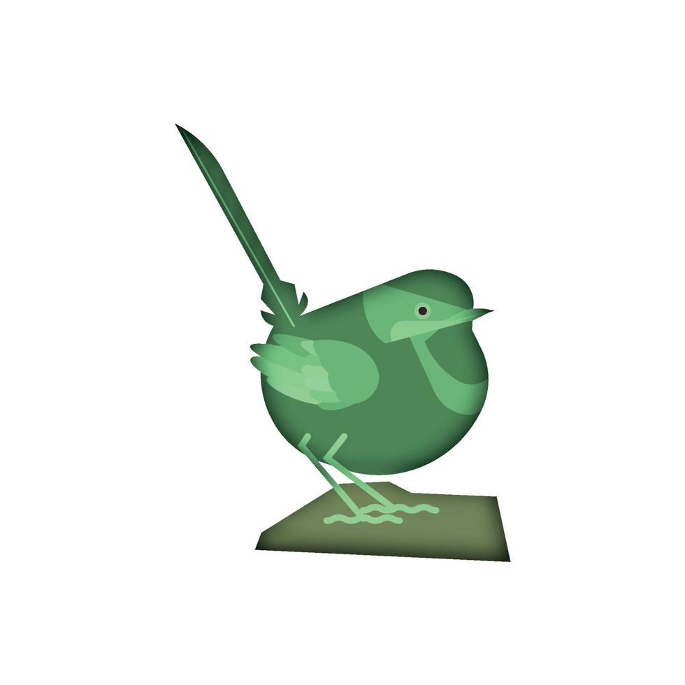 cartoon exotic bird in trendy craft paper graphic style. Modern design for advertising, branding, greeting cards, covers, posters, banners. Vector illustration