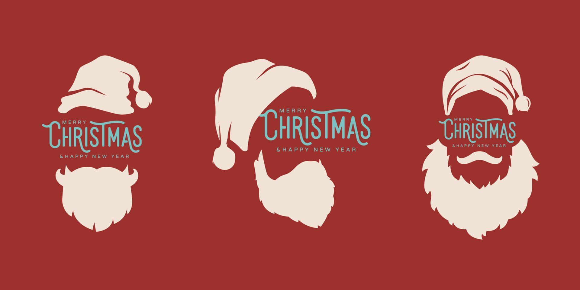 feliz navidad santa claus vintage emblema vector