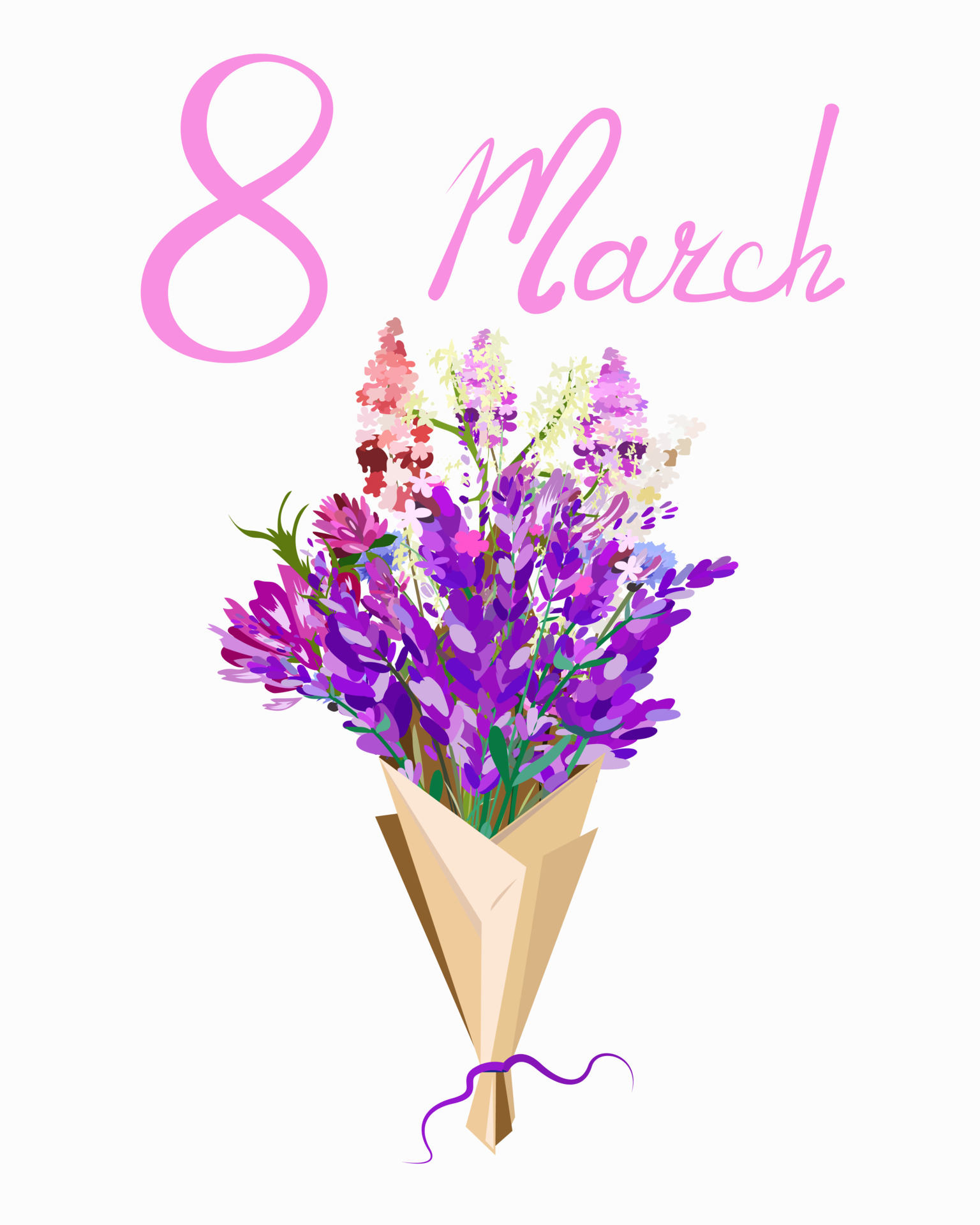 Bouquet of flowers for March 8 4474750 Vector Art at Vecteezy