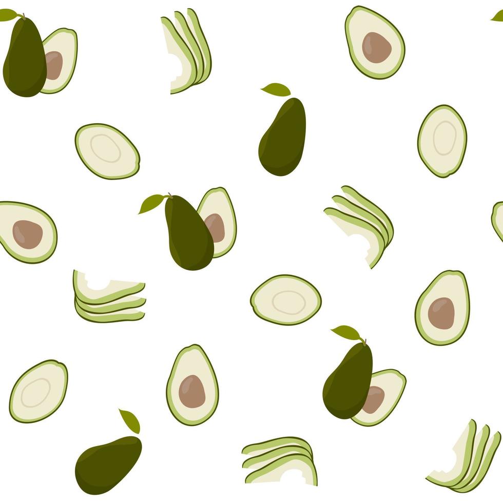 Cute avocado white pattern minimalist. Summer texture, textiles, wallpaper for children. vector