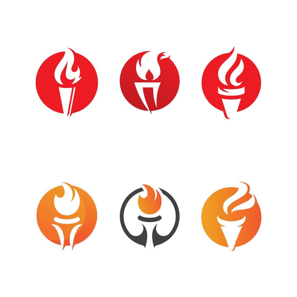 Torch flame logo icon  vector template