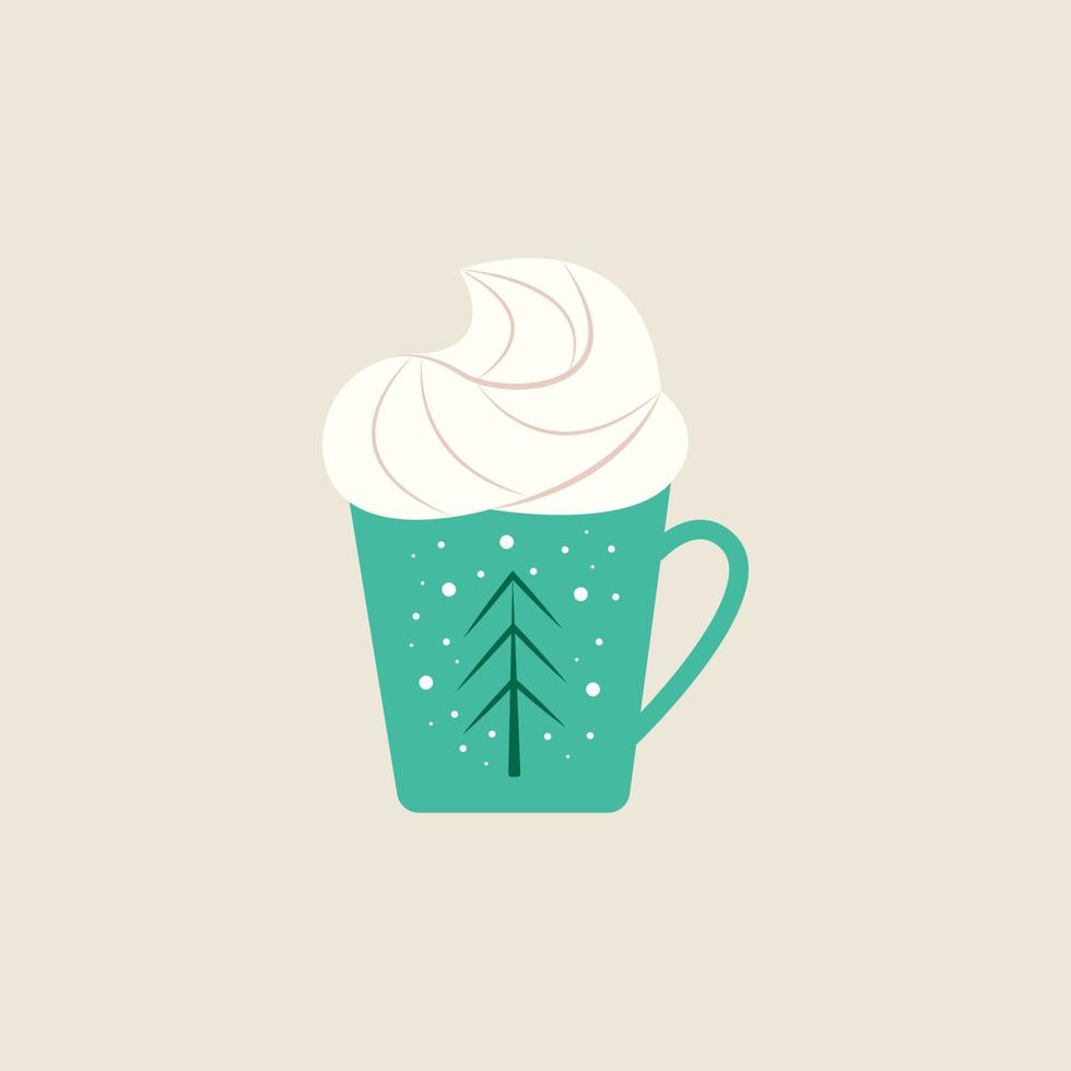 taza con bebida dulce caliente. ilustración vectorial en estilo plano vector