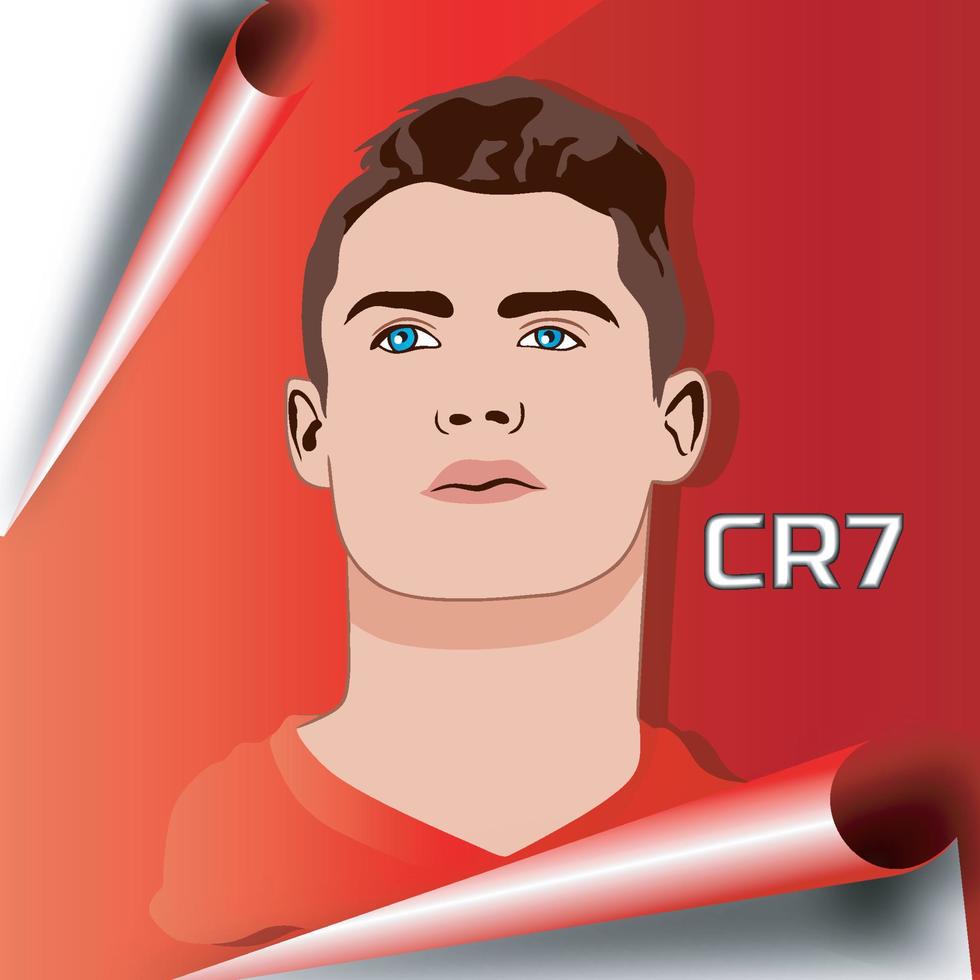 este de java, indonesia- octubre de 2021 cristiano ronaldo dibujo vectorial ilustración, estilo aislado vector