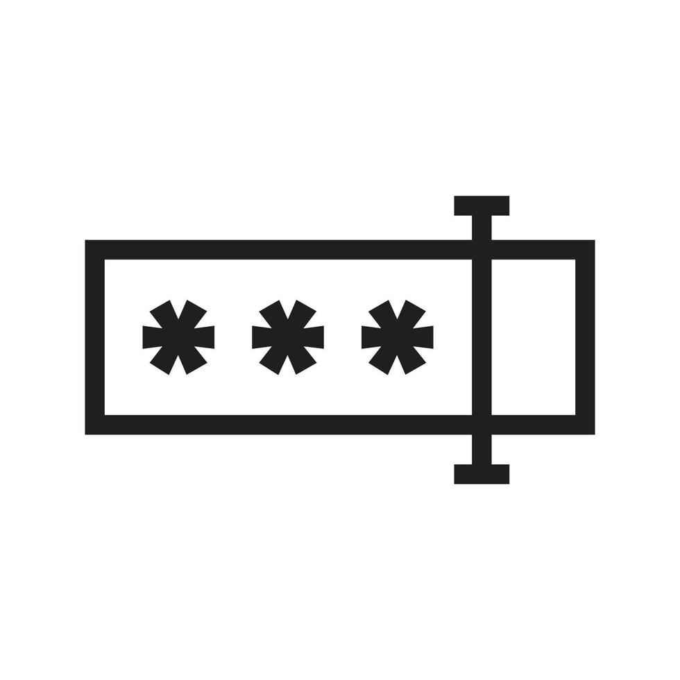 Password Bar Icon vector Line for web, presentation, logo, Icon Symbol