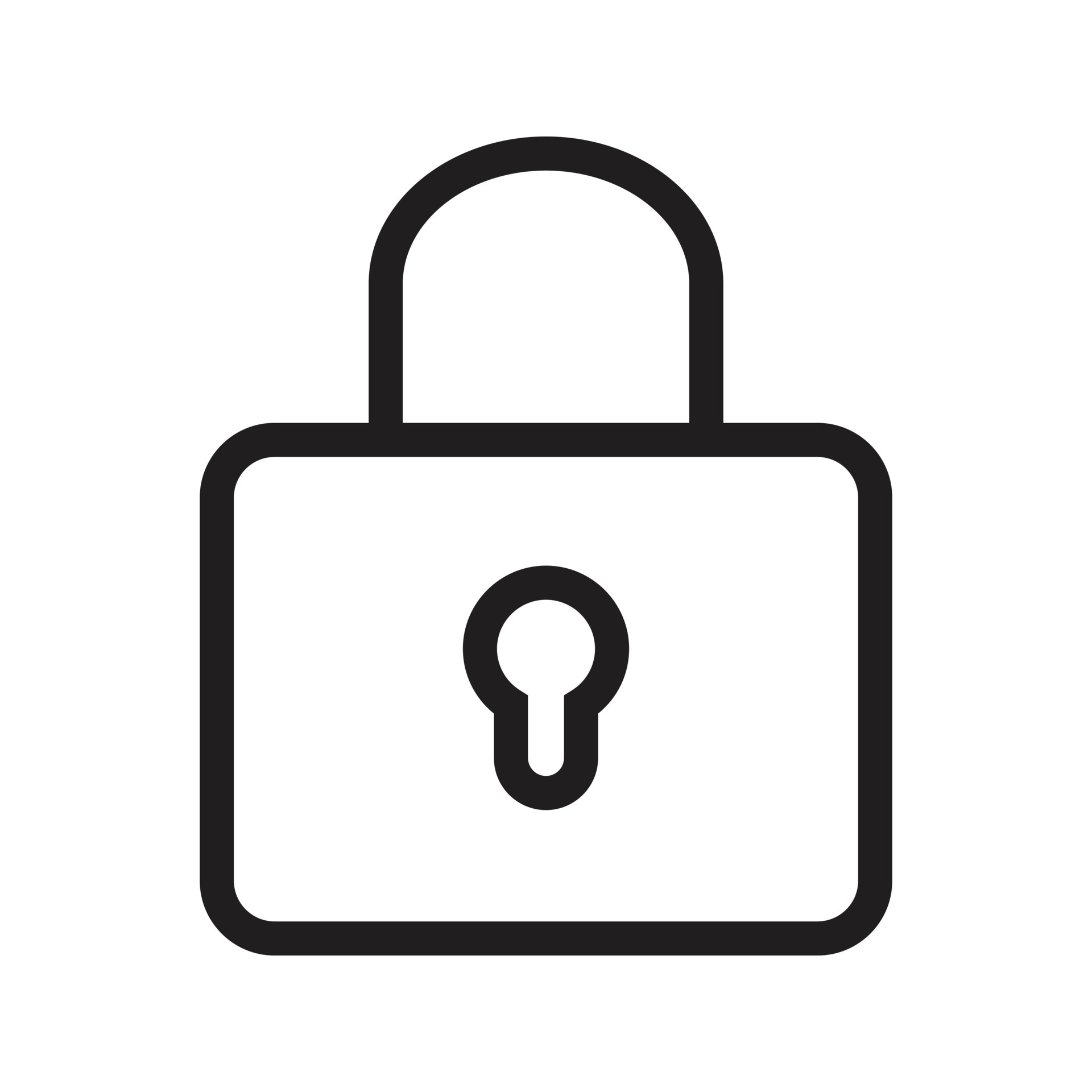 Lock padlock Icon vector Line for web, presentation, logo, Icon Symbol
