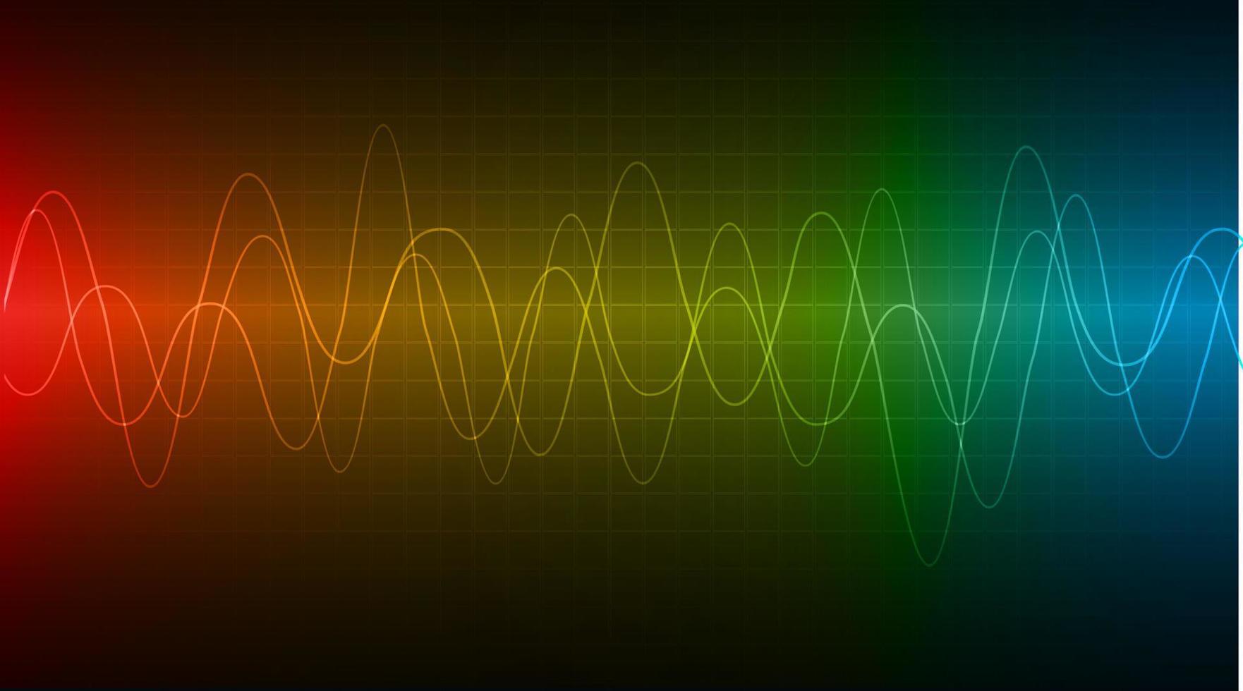 Sound waves oscillating dark light vector