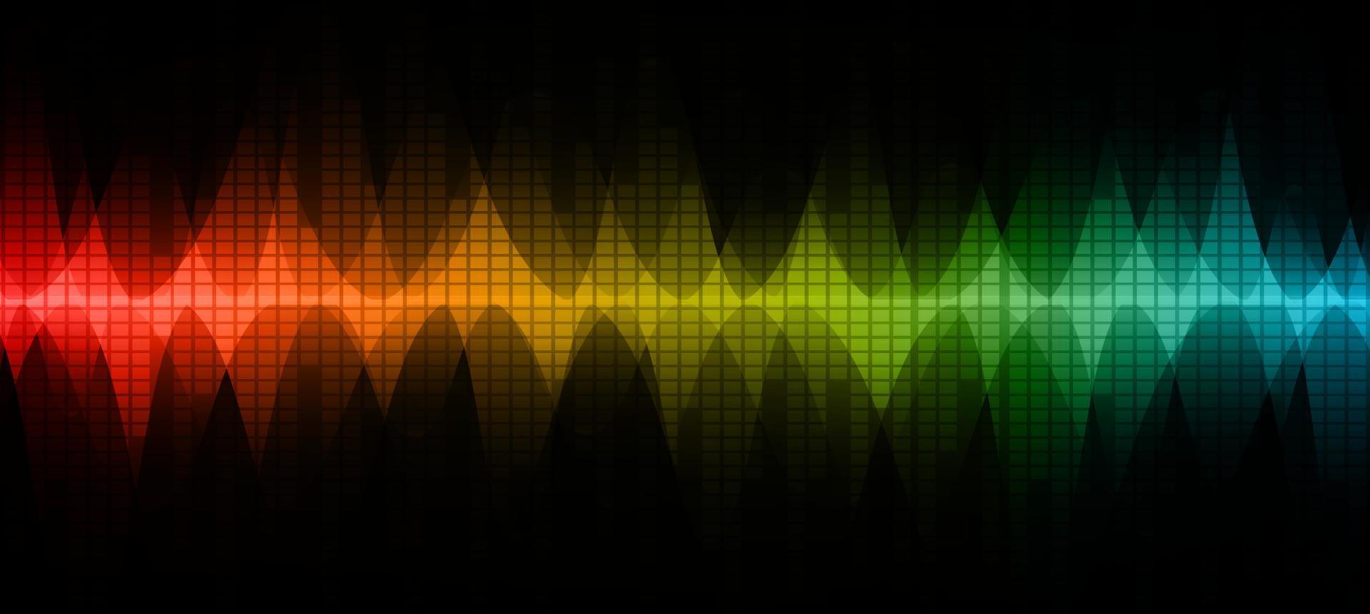 Sound waves oscillating dark light vector