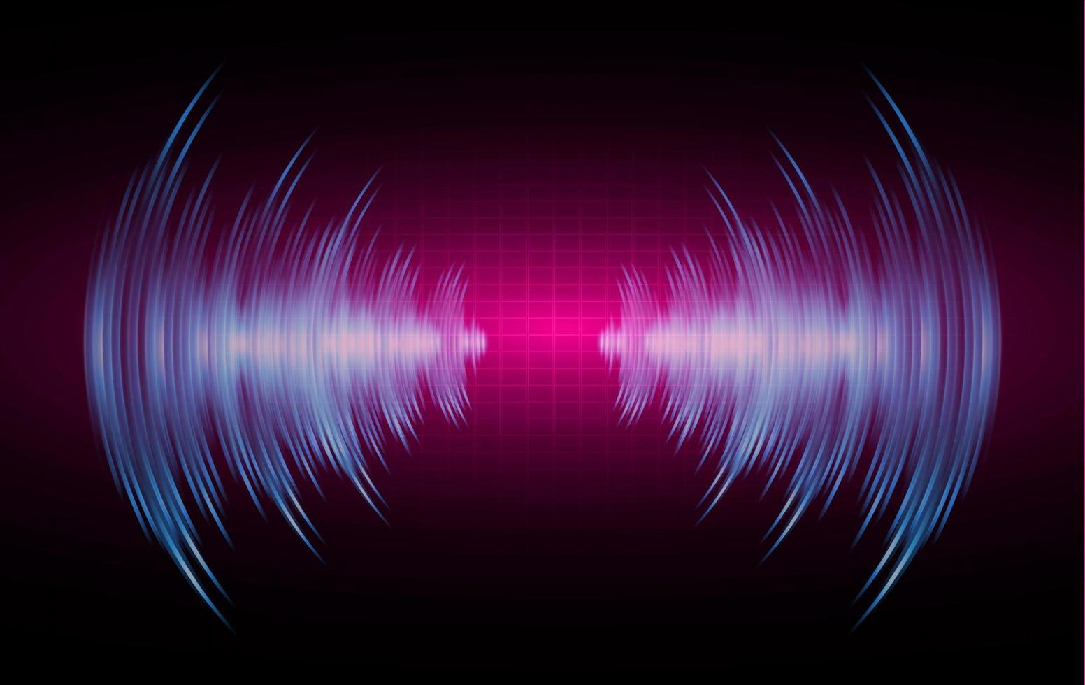 Sound waves oscillating dark light vector