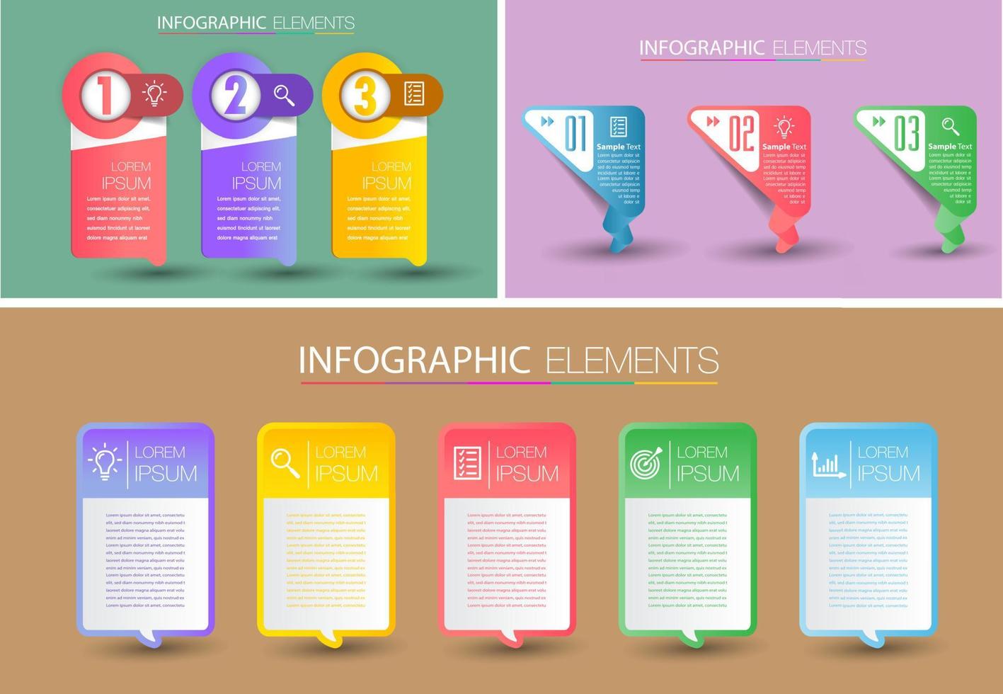 xmodern text box template, infographics banner vector