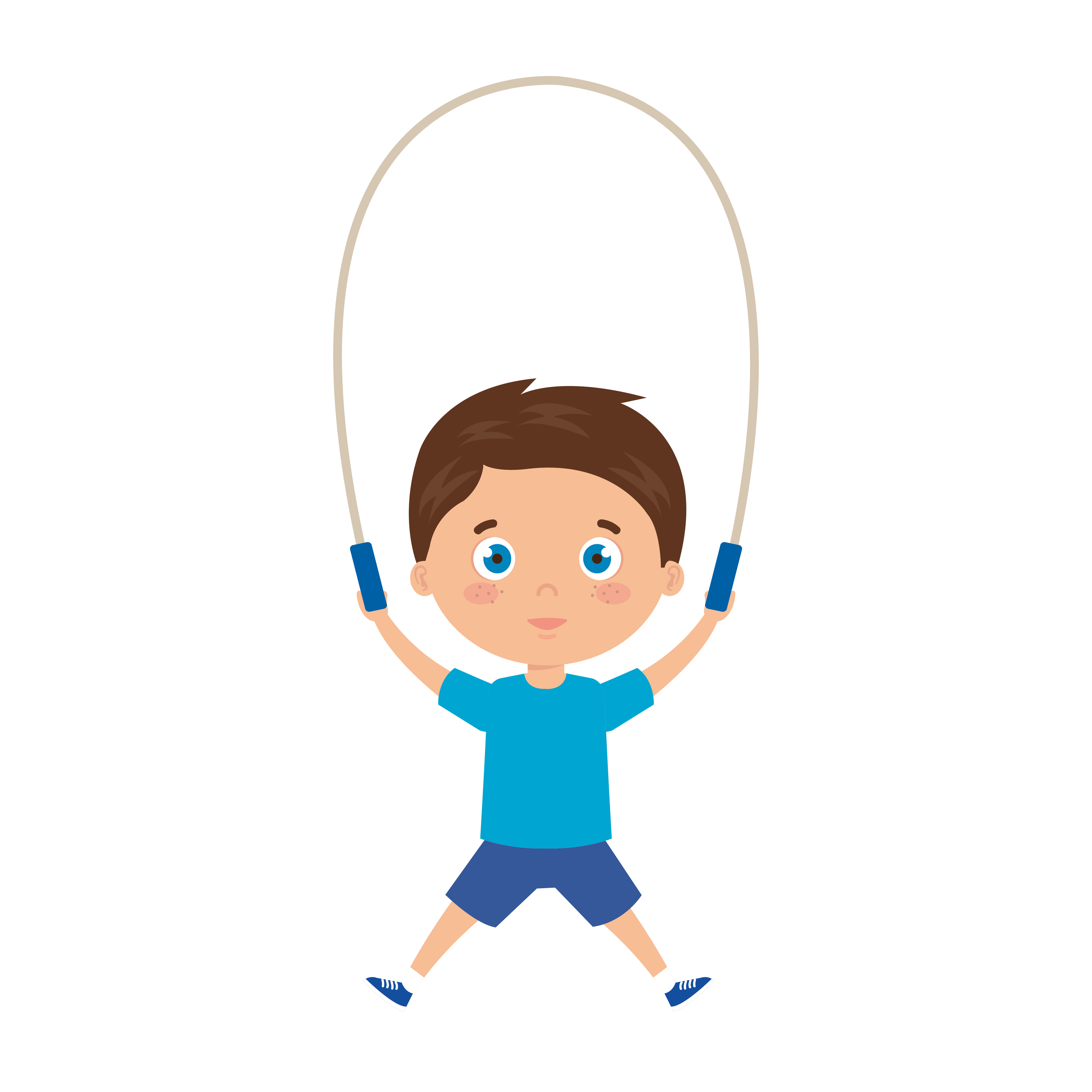 cute little boy with jump rope 4475605 Vector Art at Vecteezy