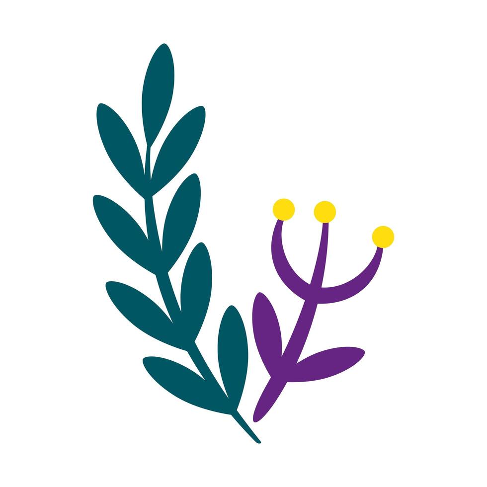 branches with leafs nature isolated icon vector