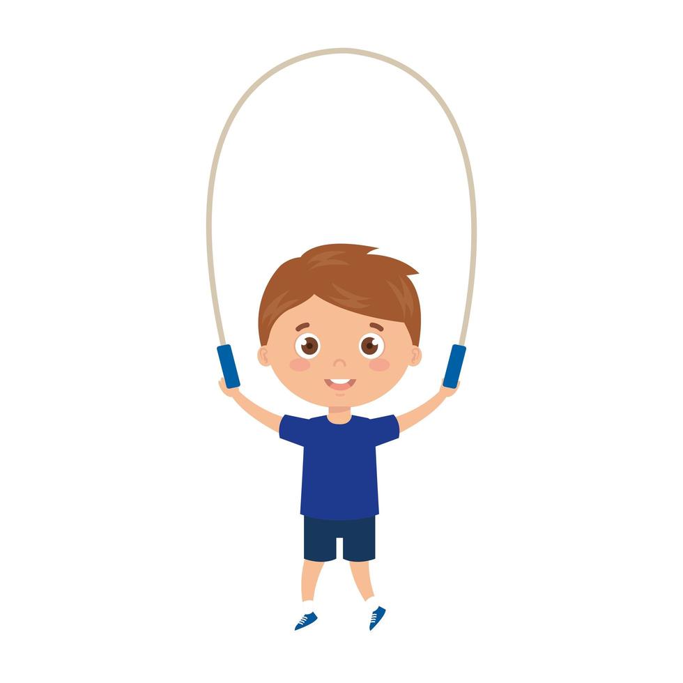 cute little boy with jump rope 4475692 Vector Art at Vecteezy