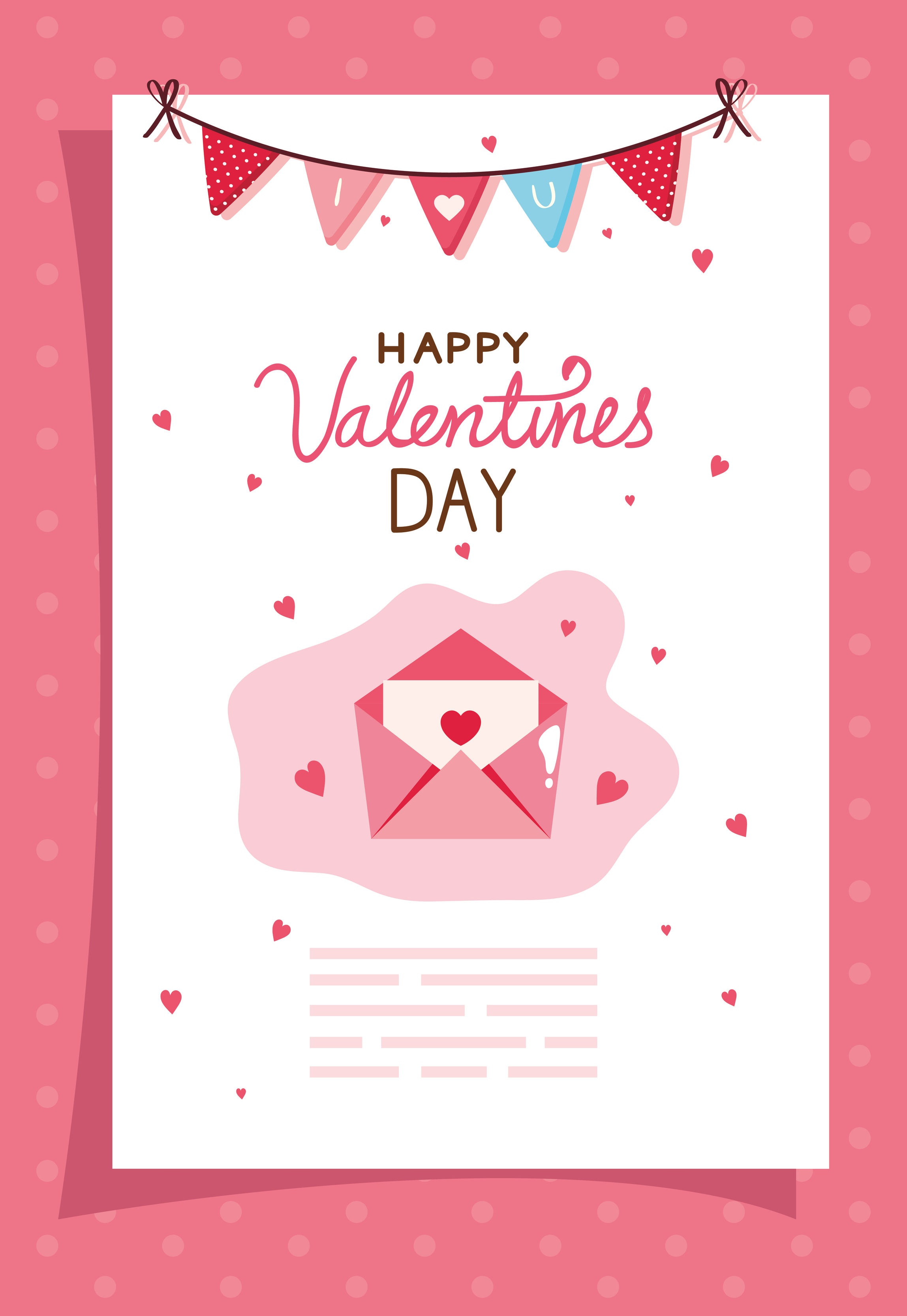 Valentines Day Card Template With Elegant Decorations On Pink Background  With Copy Space Flat Lay Top View Happy Valentines Day Banner Greeting Card  Mockup Love And Romance Concept Stock Photo - Download