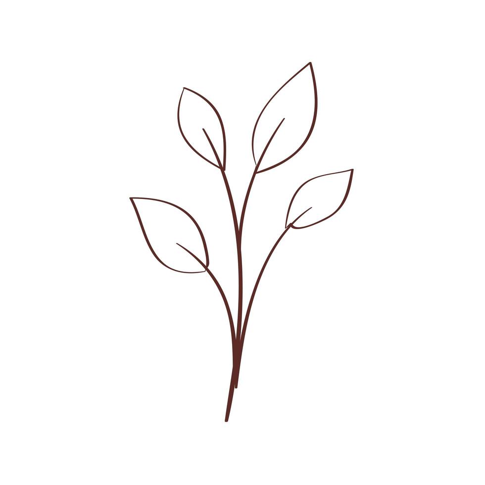 branch with leafs nature isolated icon vector