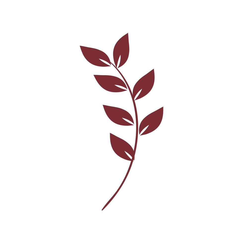 branch with leafs nature isolated icon vector