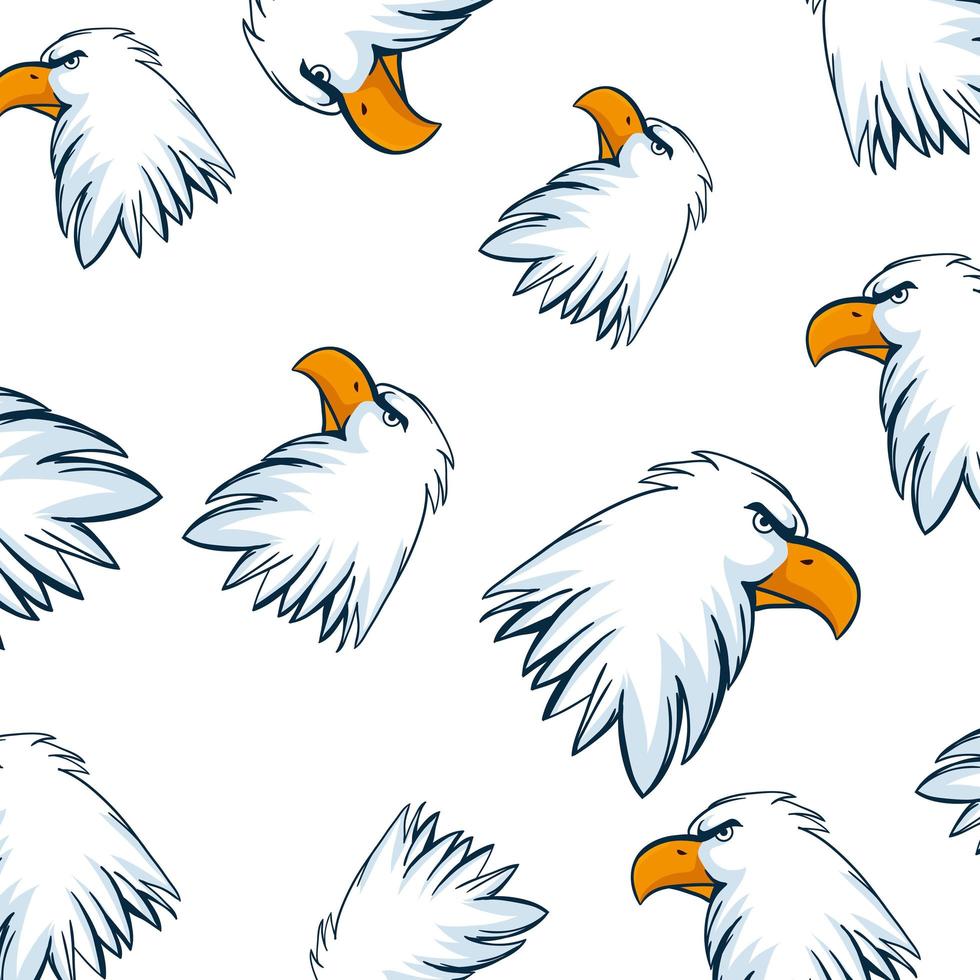 Diseño de vector de fondo de dibujos animados de pájaro águila aislado