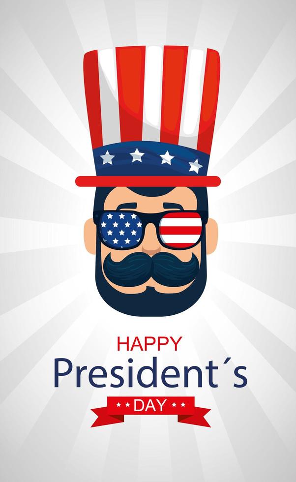 Man cartoon of usa happy presidents day vector design