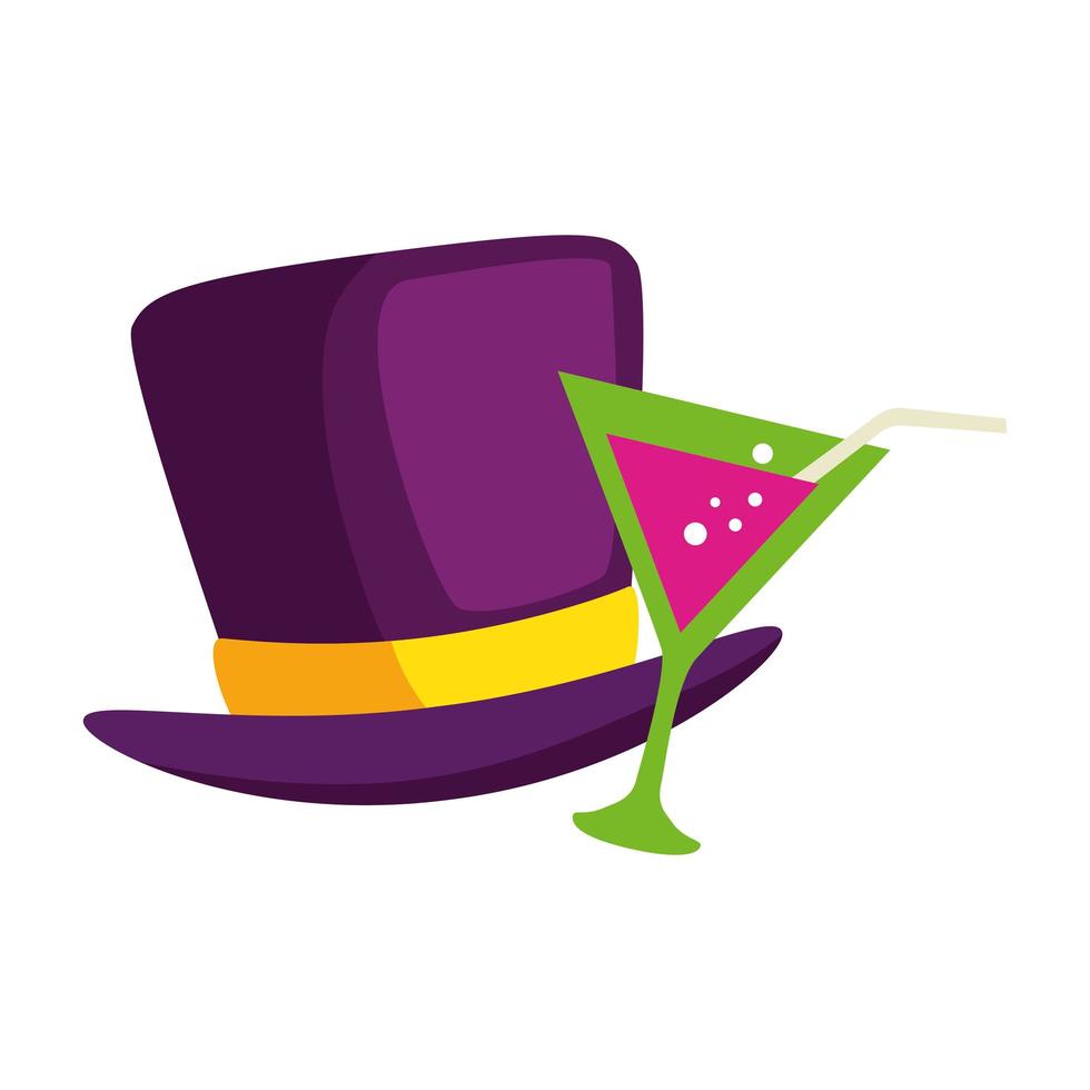 Isolated hat and cocktail vector design