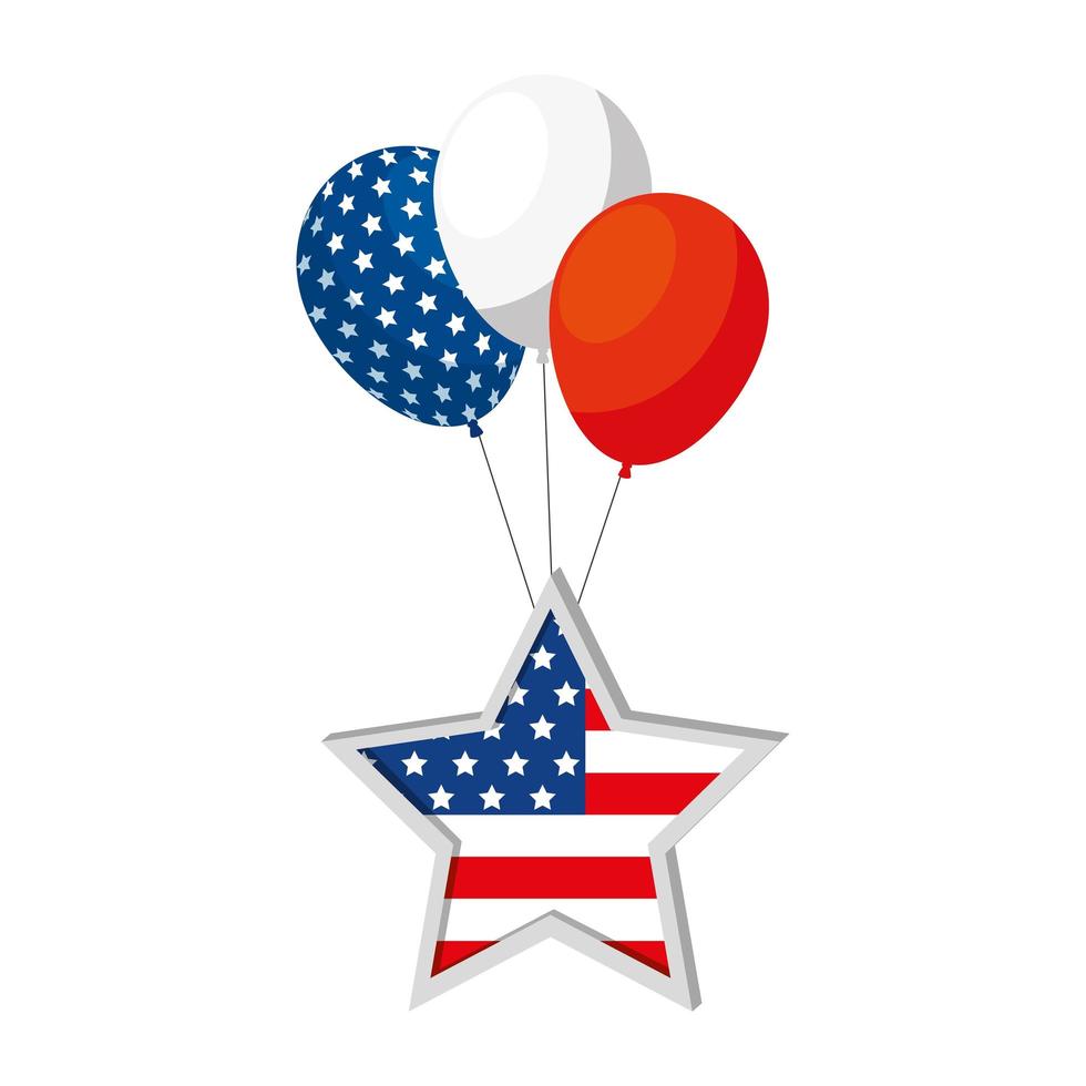 Isolated usa balloons and star vector design