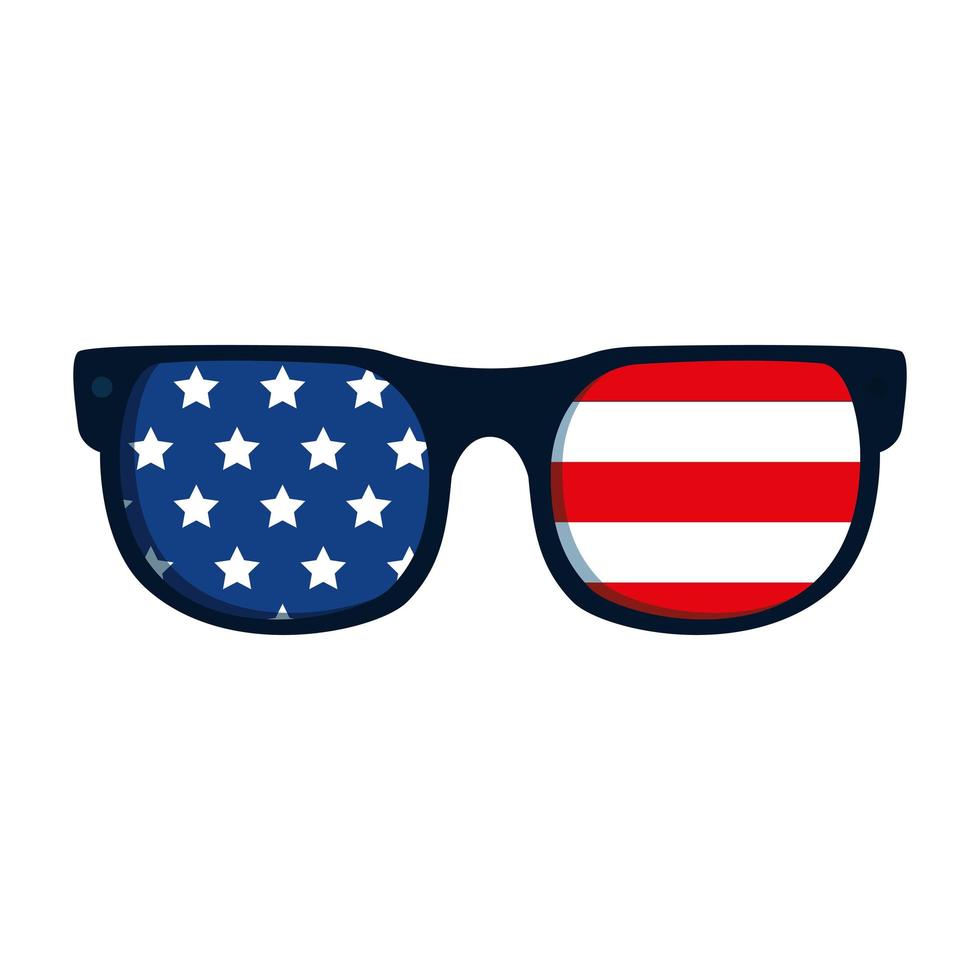 Isolated usa glasses vector design