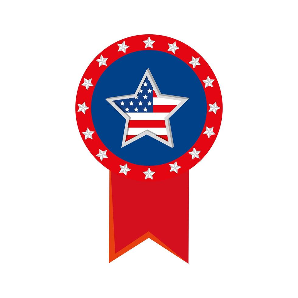 Isolated usa star flag inside seal stamp vector design