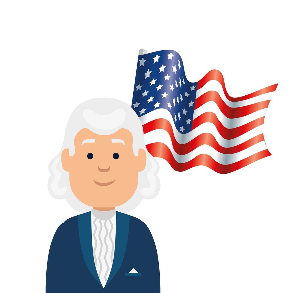 Isolated usa president man and flag vector design