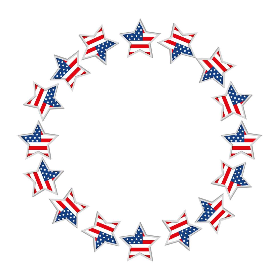 Isolated usa stars circle vector design