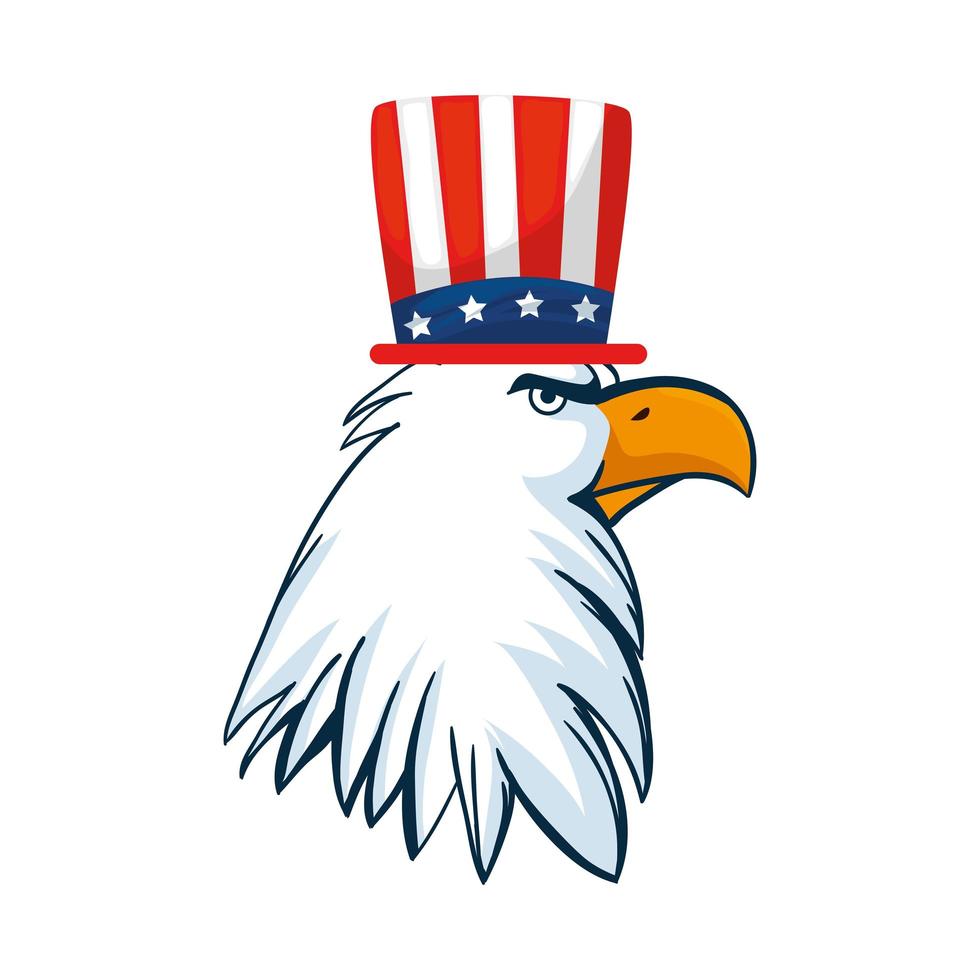 Águila de Estados Unidos aislado con diseño de vector de sombrero