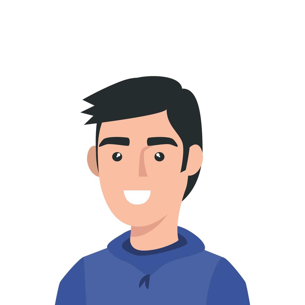 young man avatar character icon vector