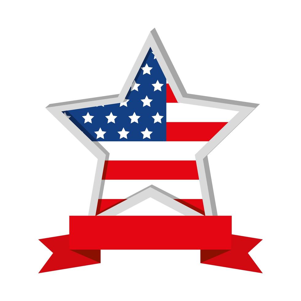 Isolated usa star and ribbon vector design