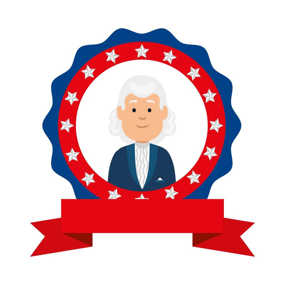 Usa president man inside seal stamp vector design