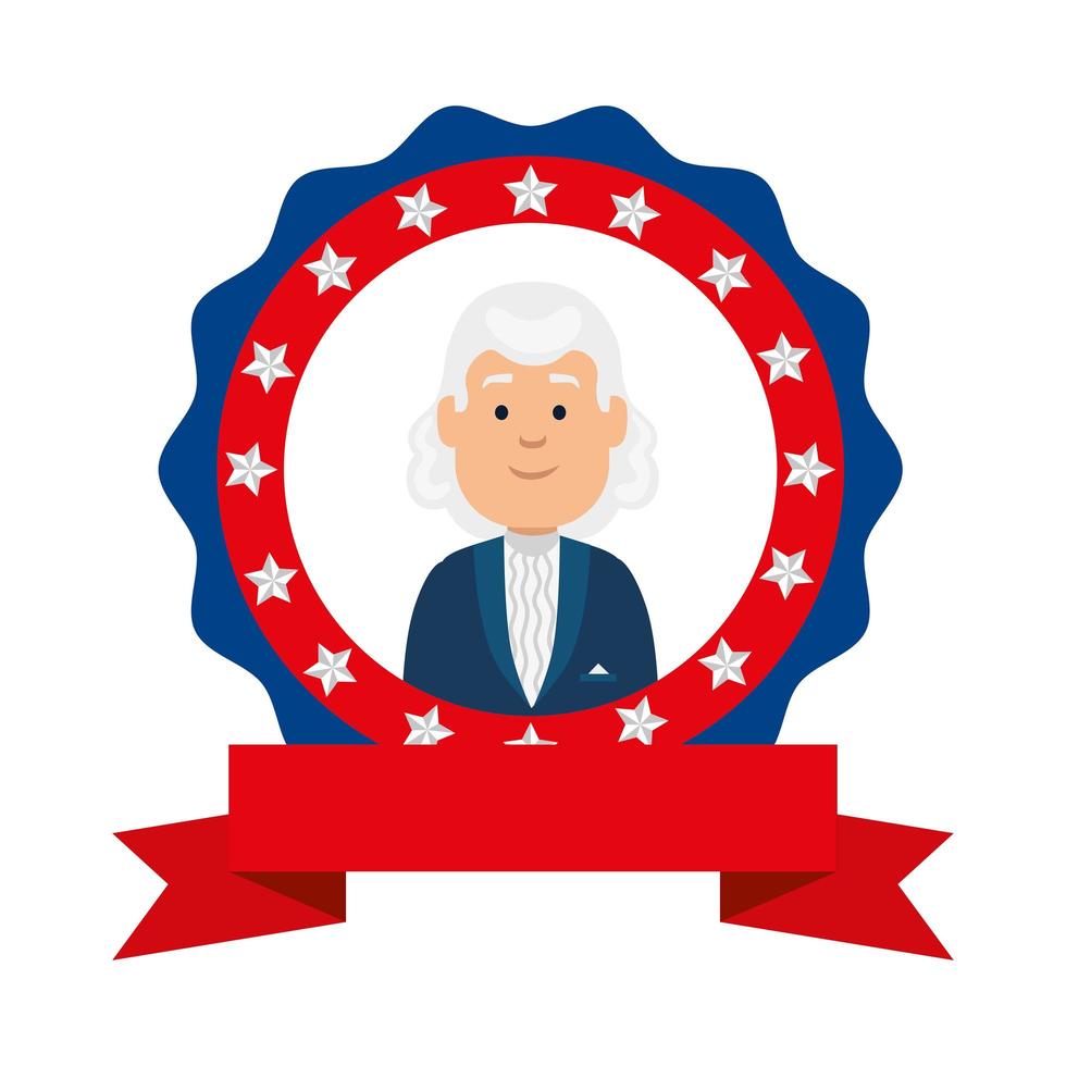 Presidente de Estados Unidos hombre interior sello diseño vectorial vector