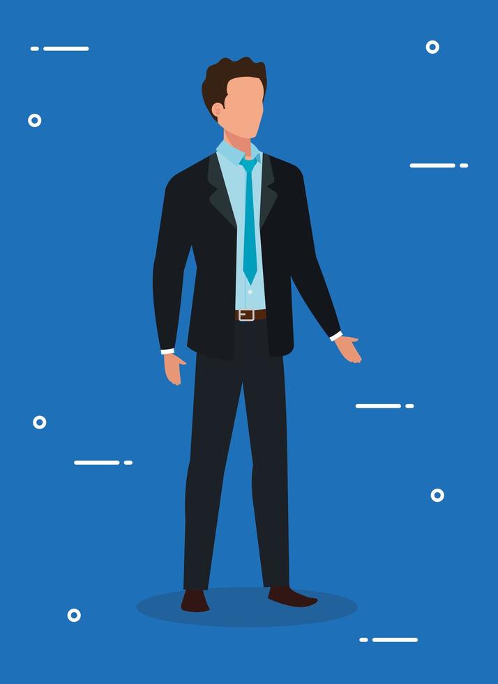 businessman elegant avatar character icon vector
