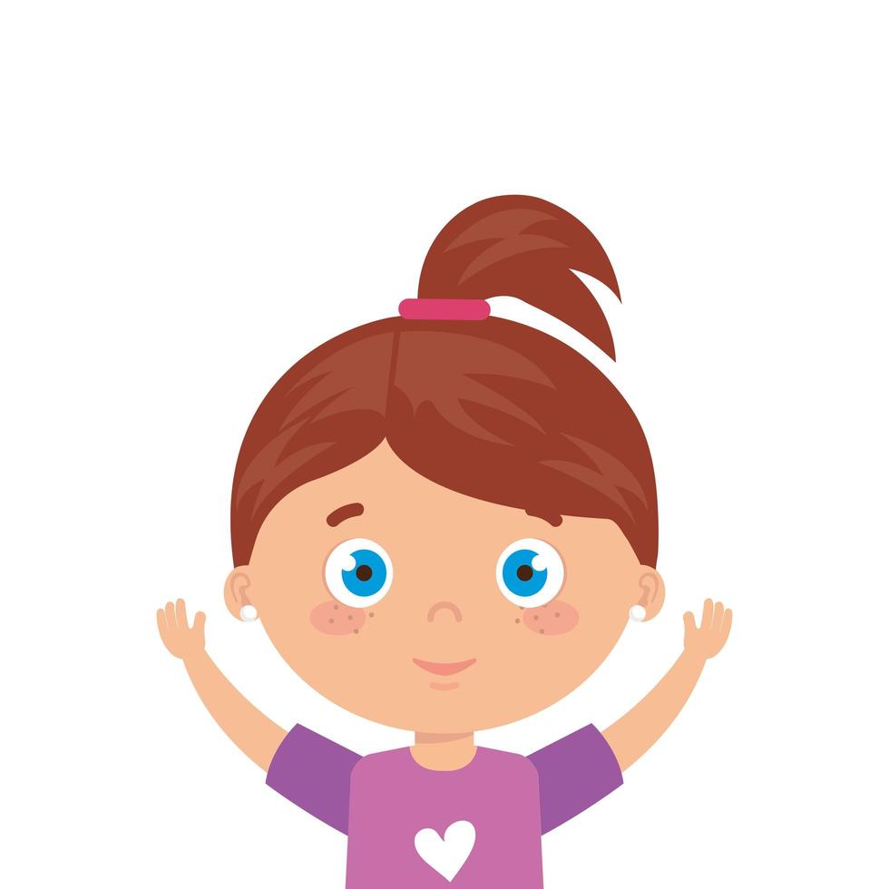 cute girl smiling on white background vector