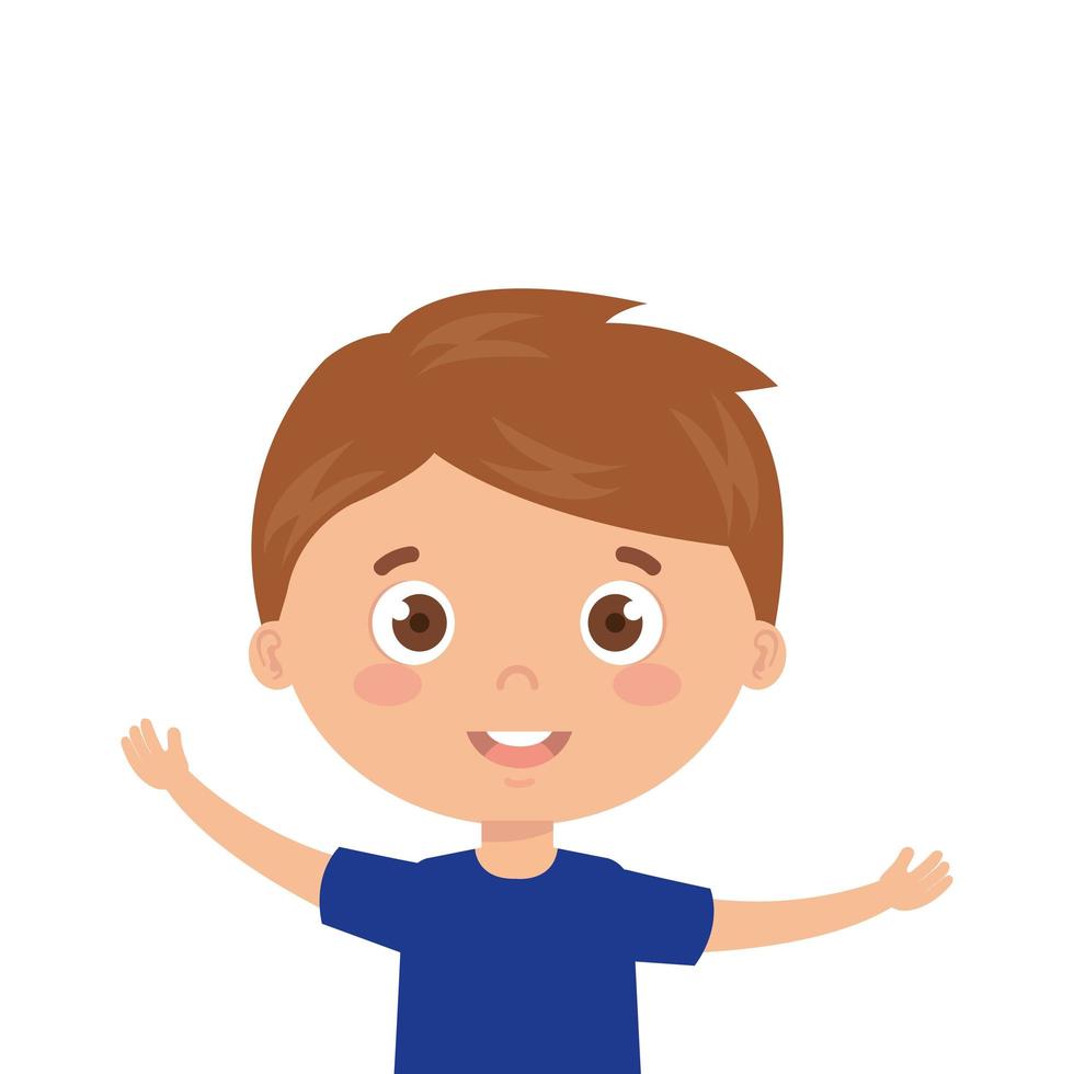 boy smiling on white background vector