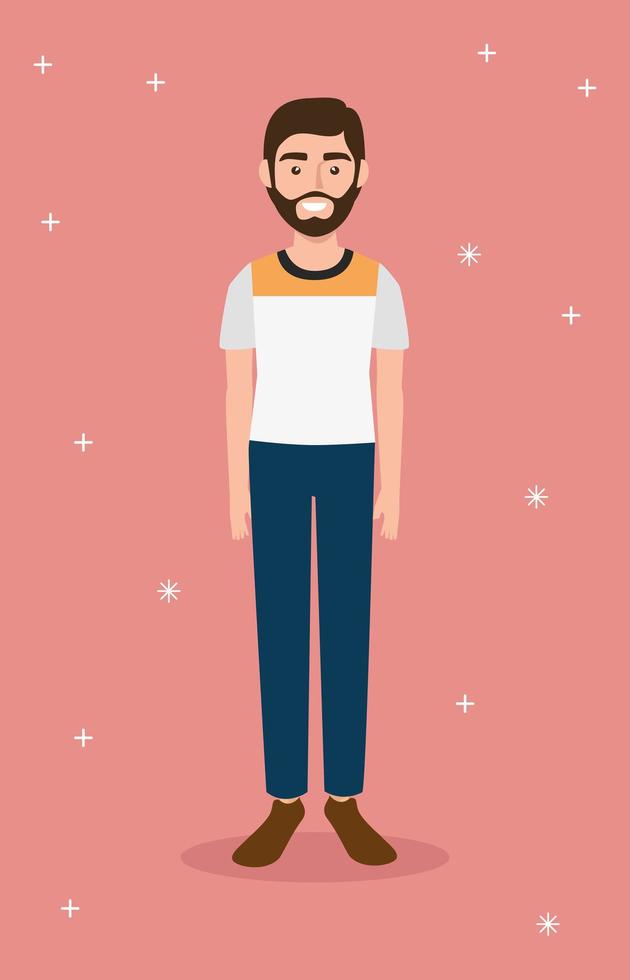 young man avatar character icon vector