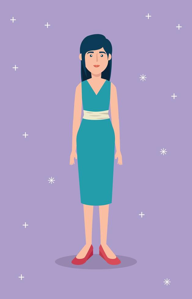 young woman avatar character icon vector