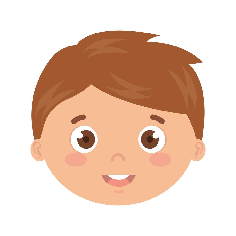 cabeza de niño sonriendo sobre fondo blanco vector