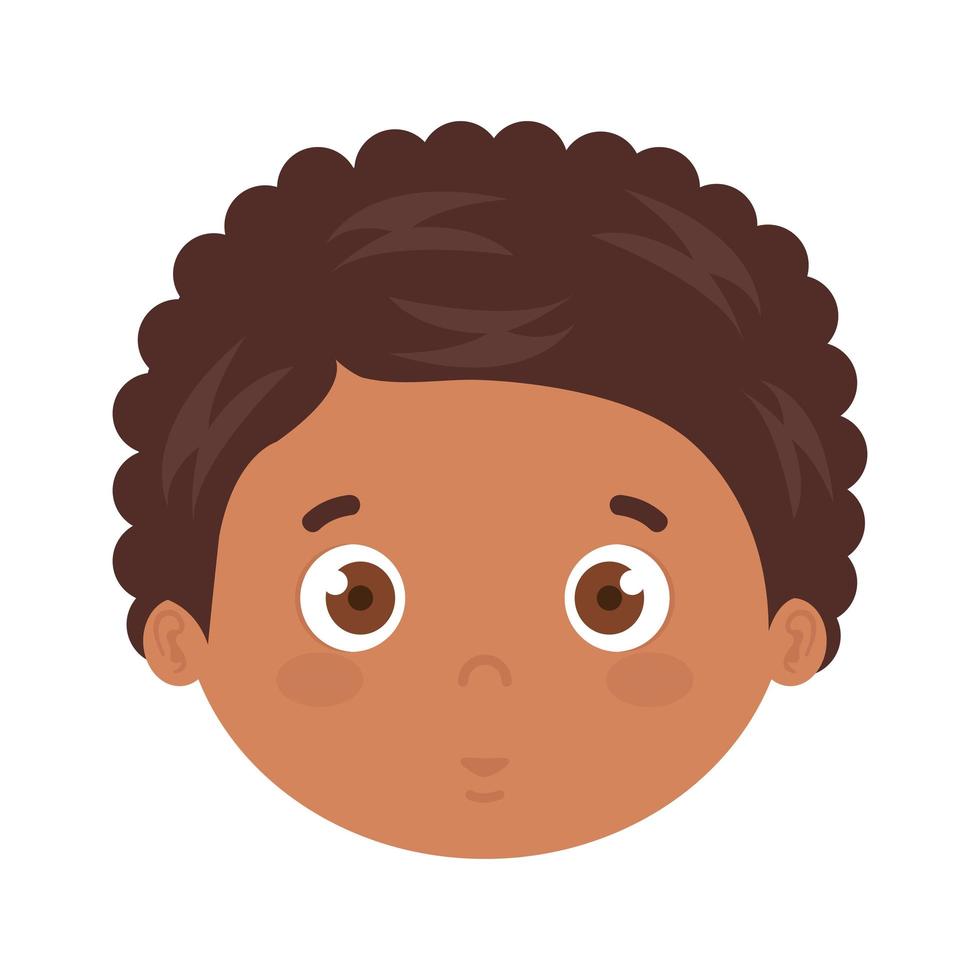 cabeza de niño sonriendo sobre fondo blanco vector