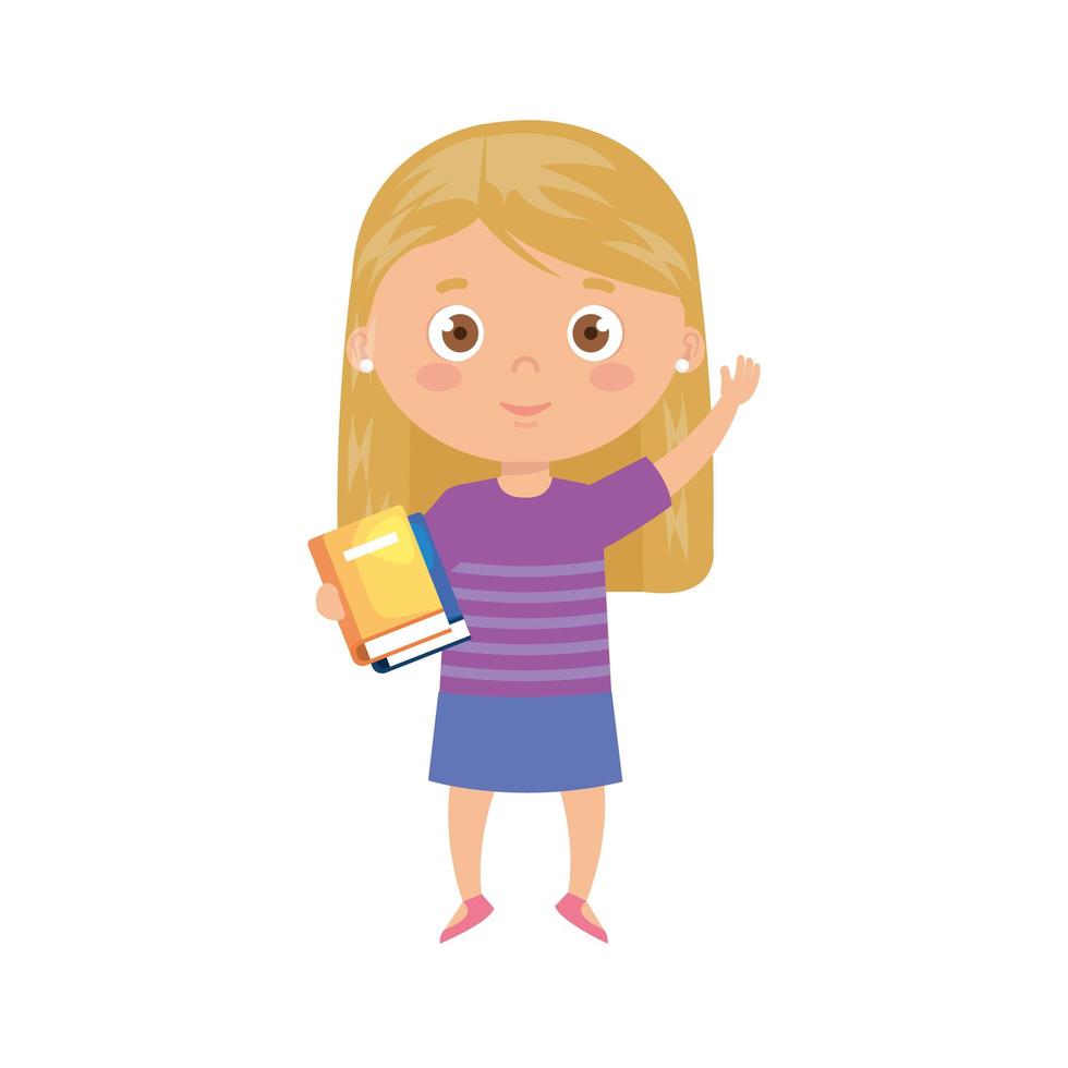 student girl with reading book in the hands vector