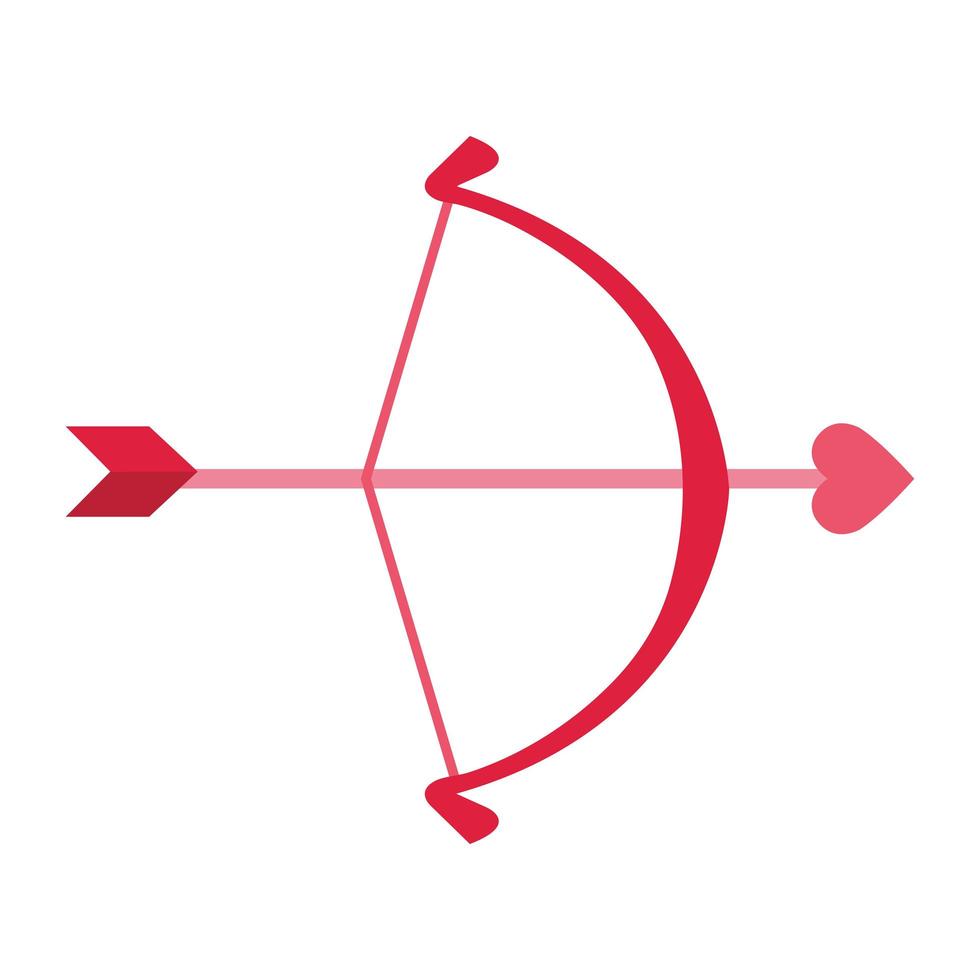 Arco de Cupido con icono aislado de flecha vector